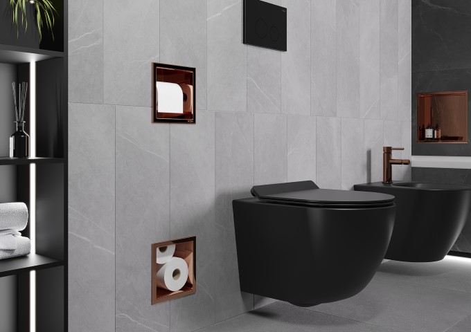 Paslepiami WC komplektai juodi