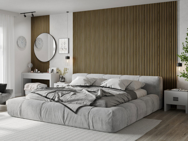 sieninės ąžuolinės juostos miegamajame