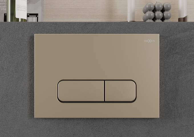 Potinkiniai rėmai tualetams su aukso spalvos mygtuku