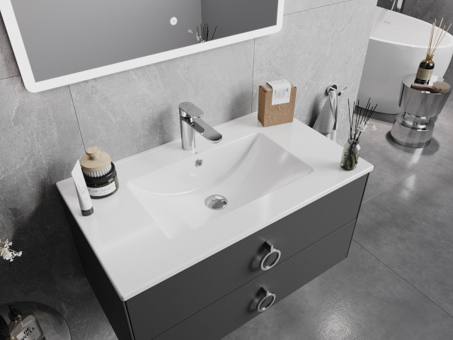 Spintelės su praustuvu 80 kaip dekoro pavyzdys