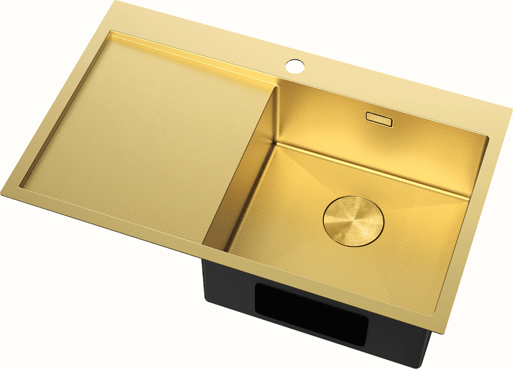 Auksinis nerūdijančio plieno kriauklė