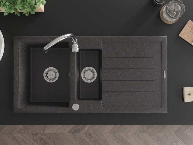 100 cm Mexen kriauklė virtuvėje