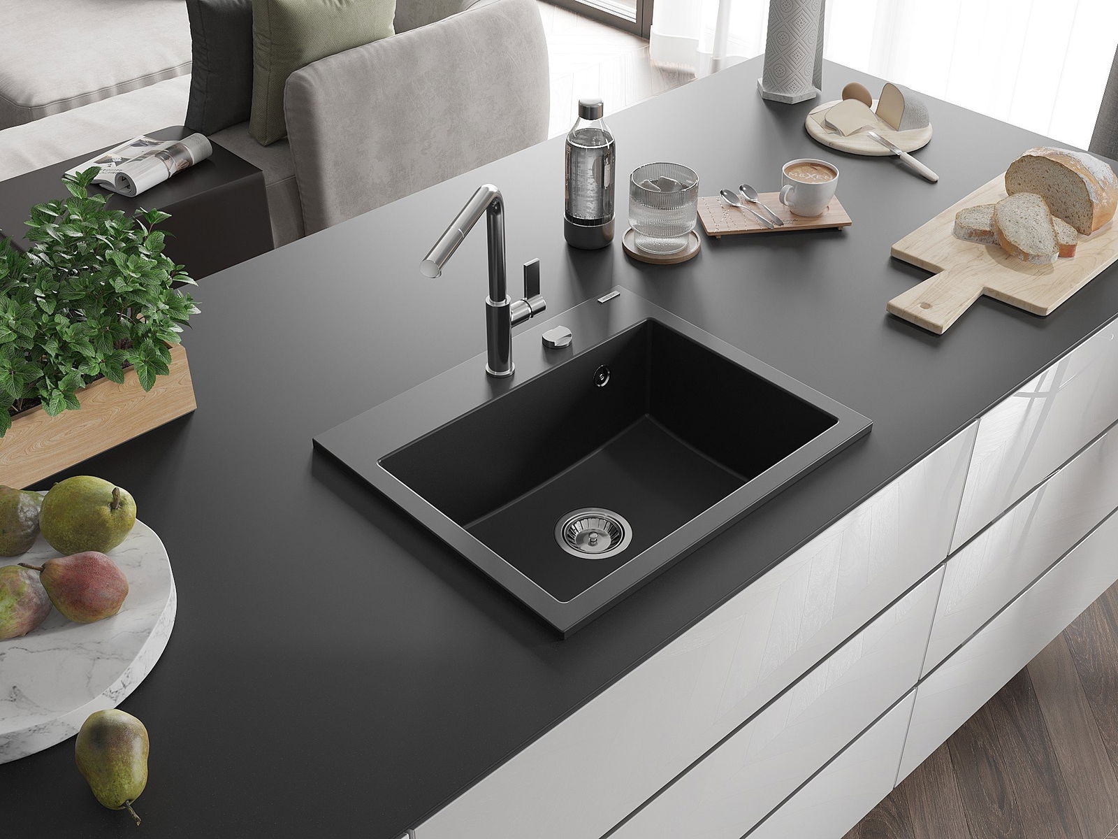 Kriauklė su skylių maišytuvui