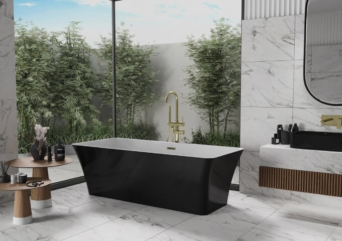 Vinilinės plytelės plytelės vonios kambaryje