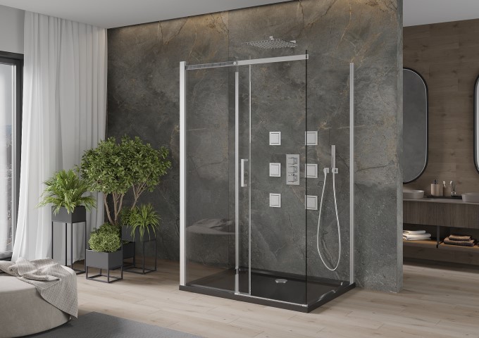 Paslėpiamos 4-išvadų dušo sistemos