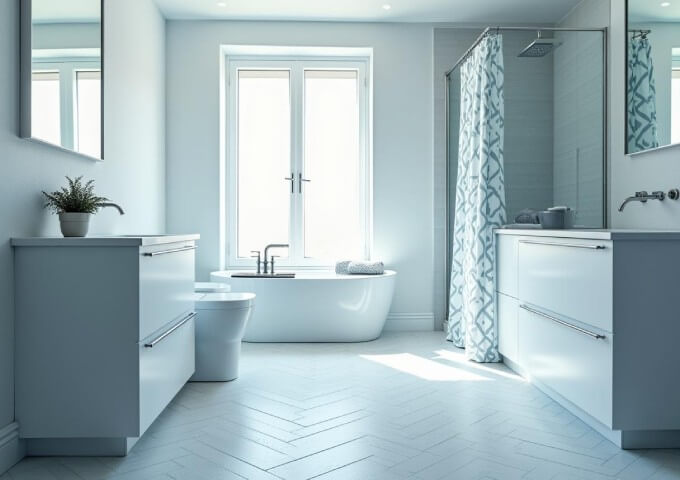 Vinilinės lentos eglutė vonioje