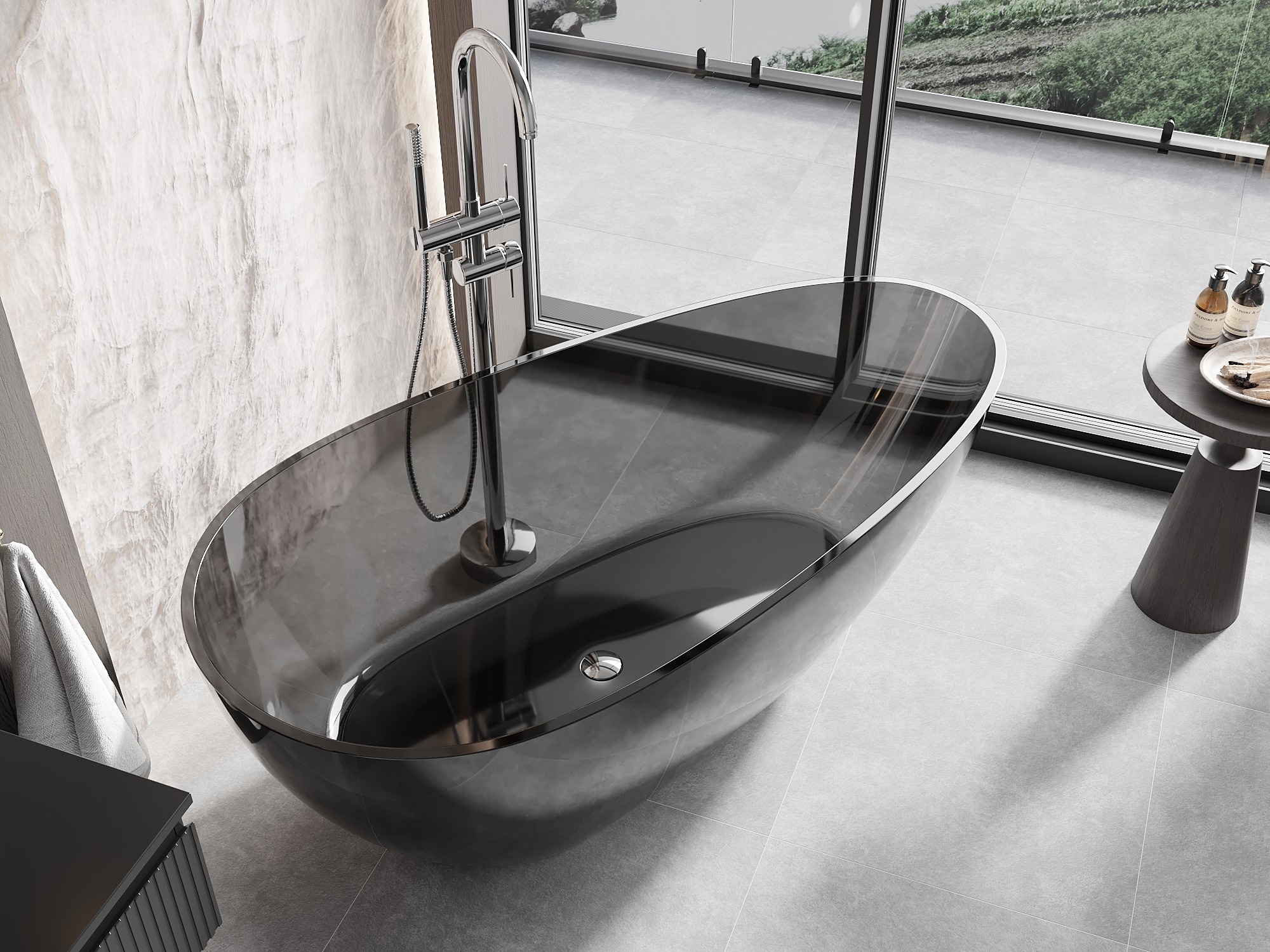 Permatoma derva vonia vonios kambaryje